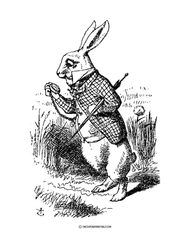 Alice's Adventures in Wonderland coloring pages, original illustrations by Sir John Tenniel.