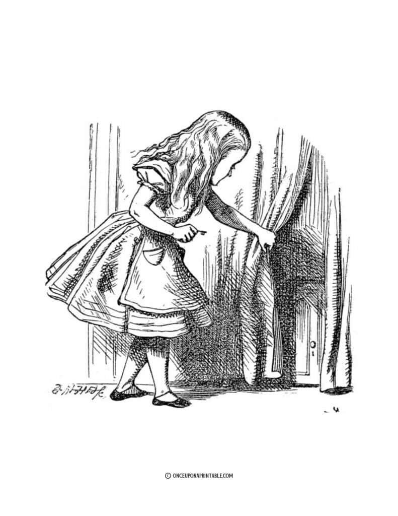 Alice's Adventures in Wonderland coloring pages, original illustrations by Sir John Tenniel.