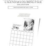 Free printable Alice in wonderland calendar coloring pages.