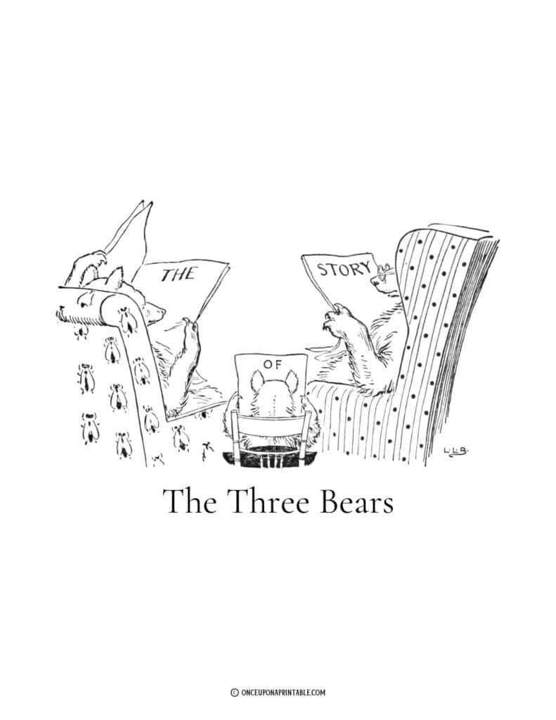 The three bears coloring pages.