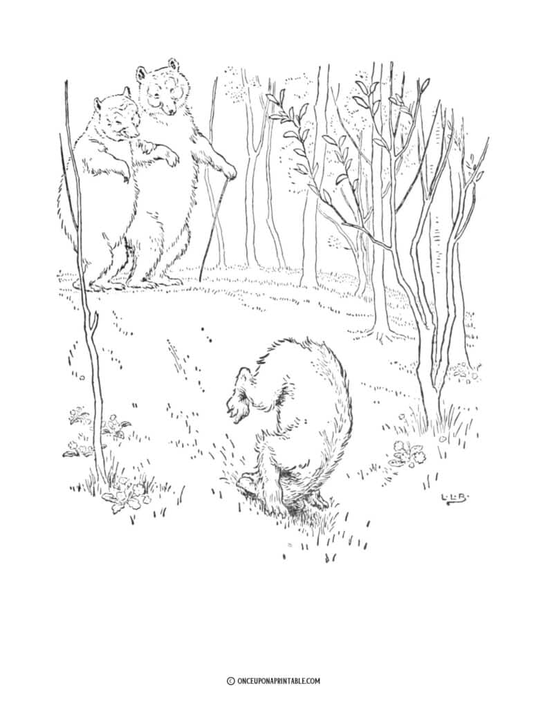 The three bears coloring pages.