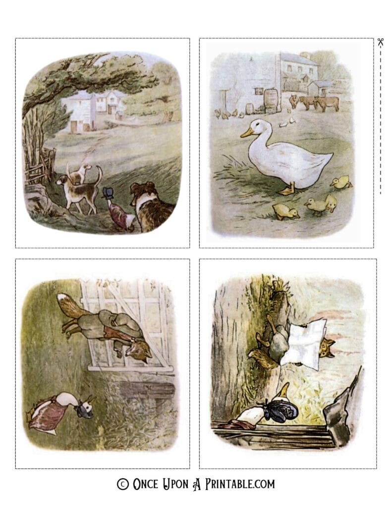 Original Jemima Puddle-duck illustrations by Beatrix Potter.