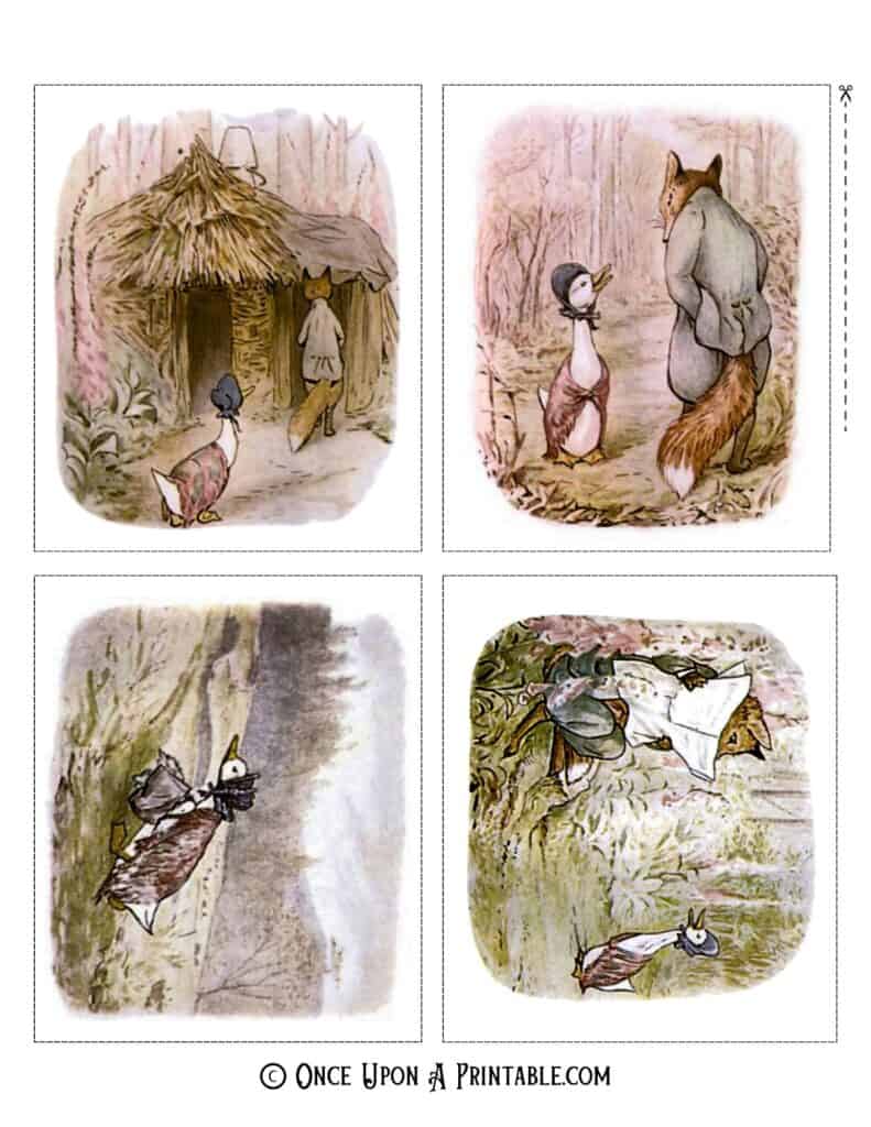 Original Jemima Puddle-duck illustrations by Beatrix Potter.