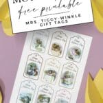 Mrs. Tiggy-Winkle Mother's Day Gift tags.