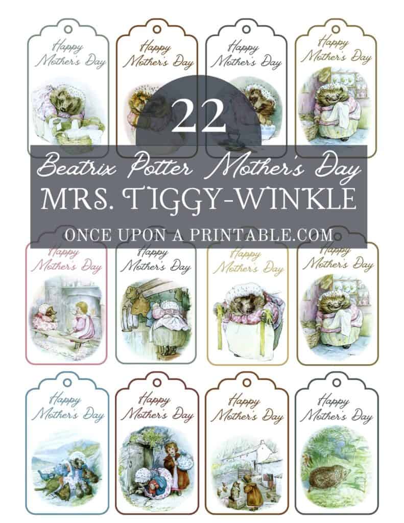 Download your free printable Mrs. Tiggy-Winkle gift tags today and make this Mother’s Day extra special for the amazing moms in your life. Show your appreciation with a thoughtful, beautifully wrapped gift that features the timeless charm of Beatrix Potter’s beloved character.