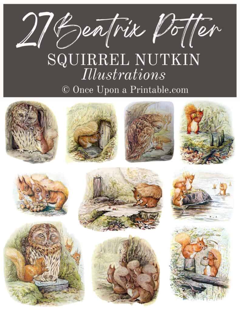 Squirrel Nutkin by Beatrix Potter illustrations from the Tale of Squirrel Nutkin.