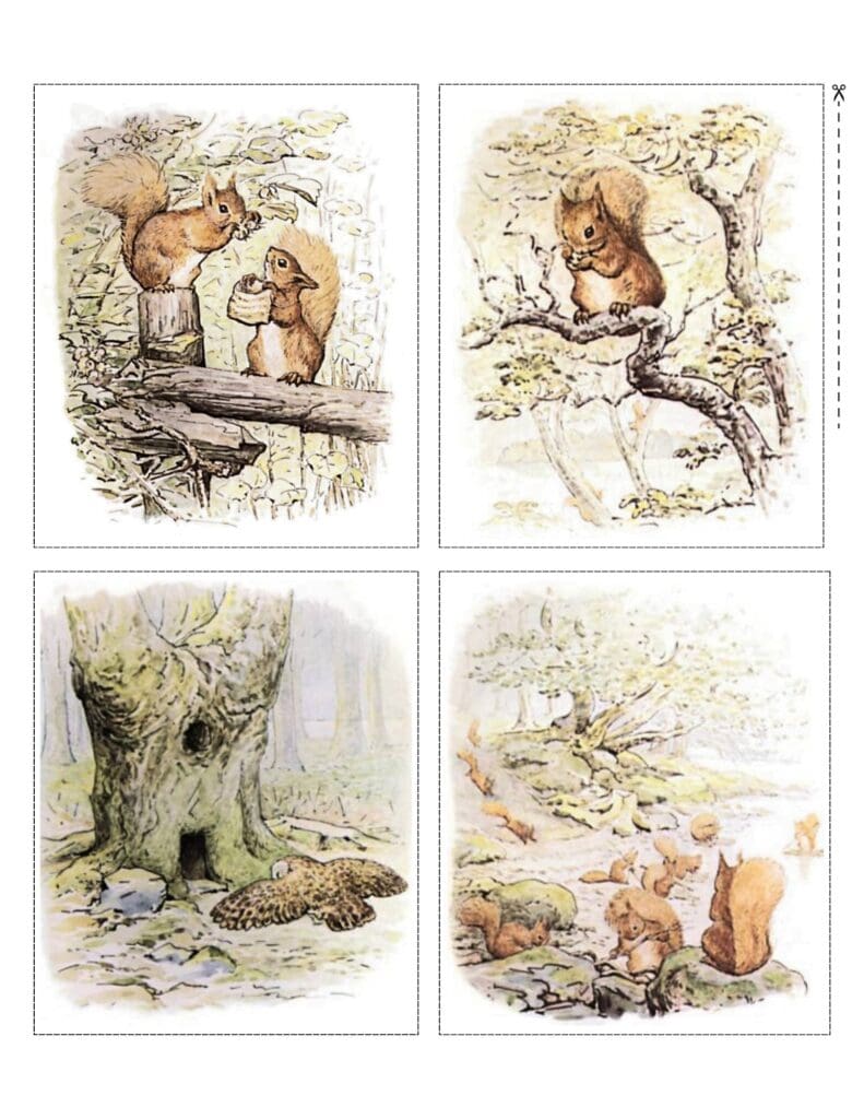 Squirrel Nutkin by Beatrix Potter illustrations from the Tale of Squirrel Nutkin.