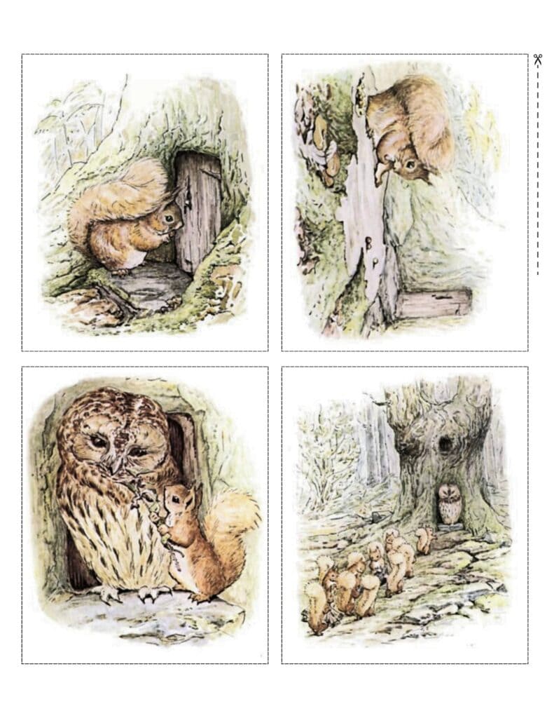 Squirrel Nutkin by Beatrix Potter illustrations from the Tale of Squirrel Nutkin.