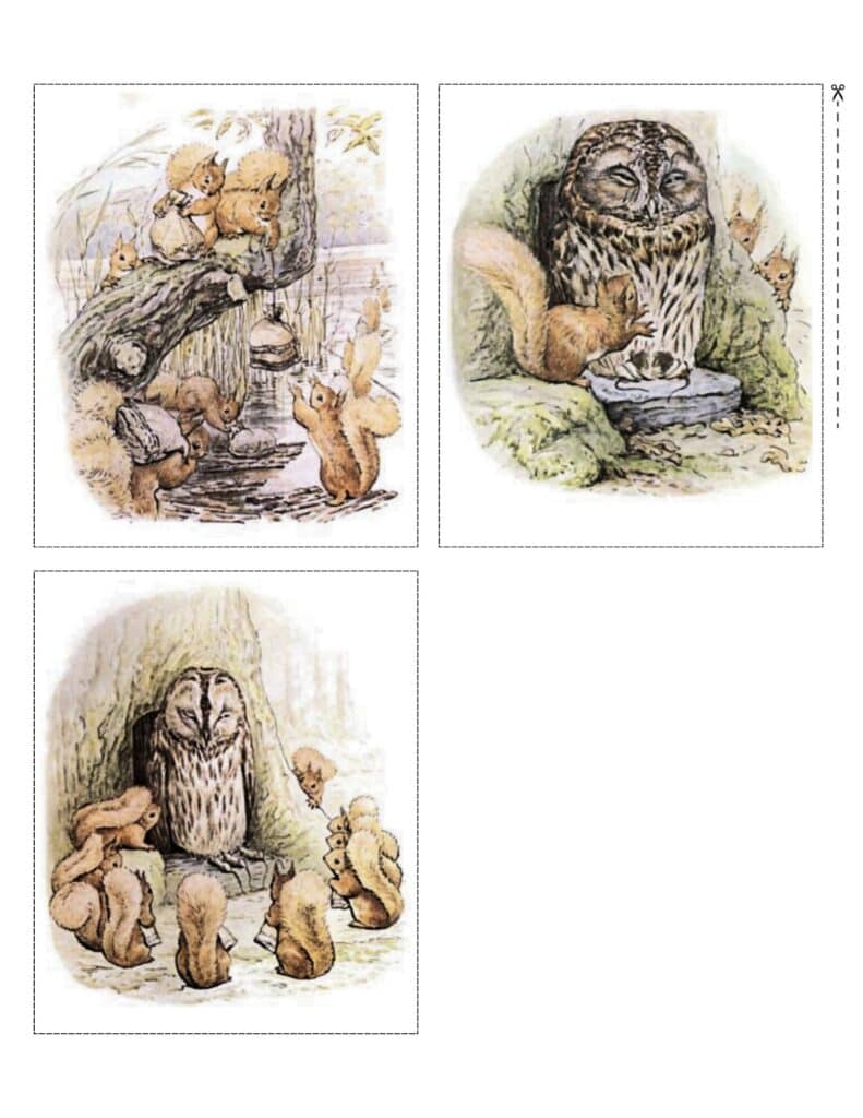 Squirrel Nutkin by Beatrix Potter illustrations from the Tale of Squirrel Nutkin.