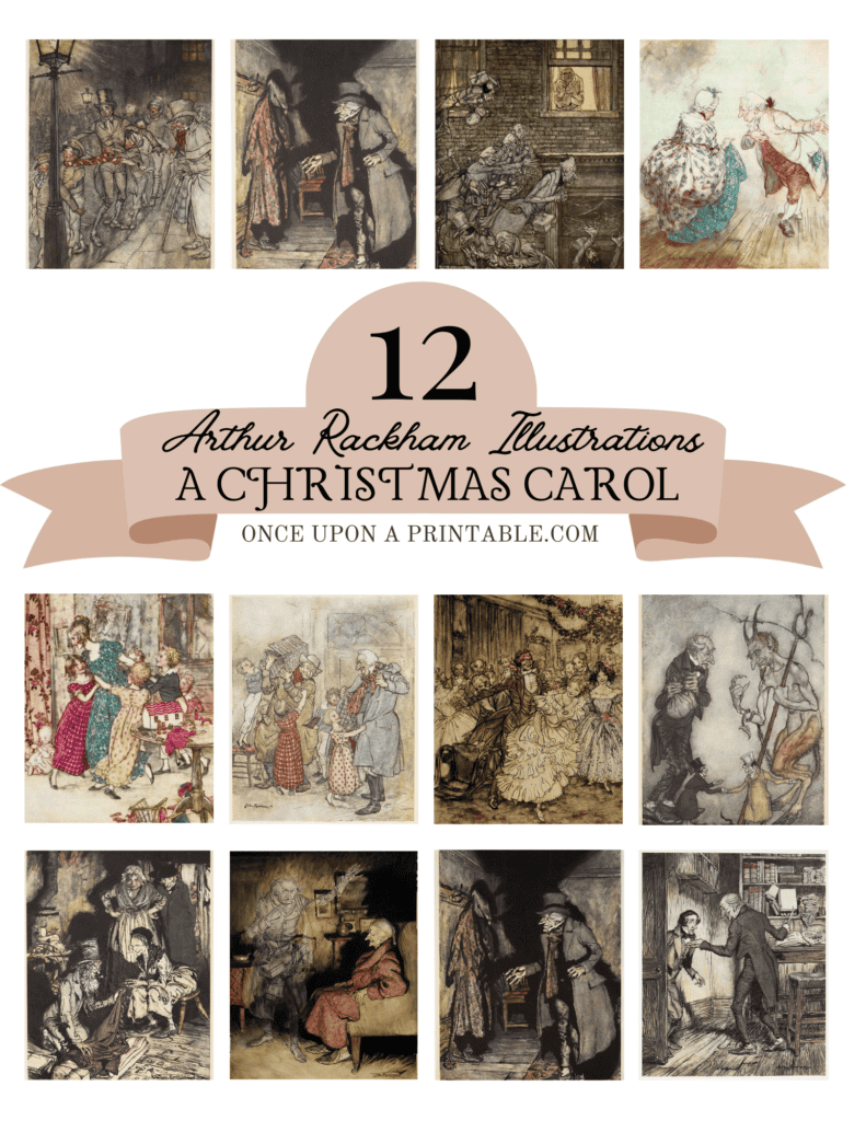 Arthur Rackham's original illustrations from the book A Christmas Carol by Charles Dickens.