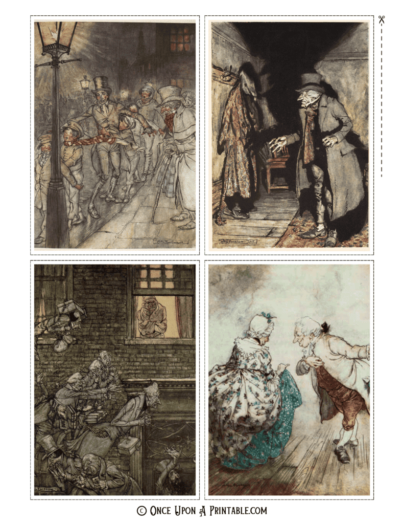 Arthur Rackham's original illustrations from the book A Christmas Carol by Charles Dickens.