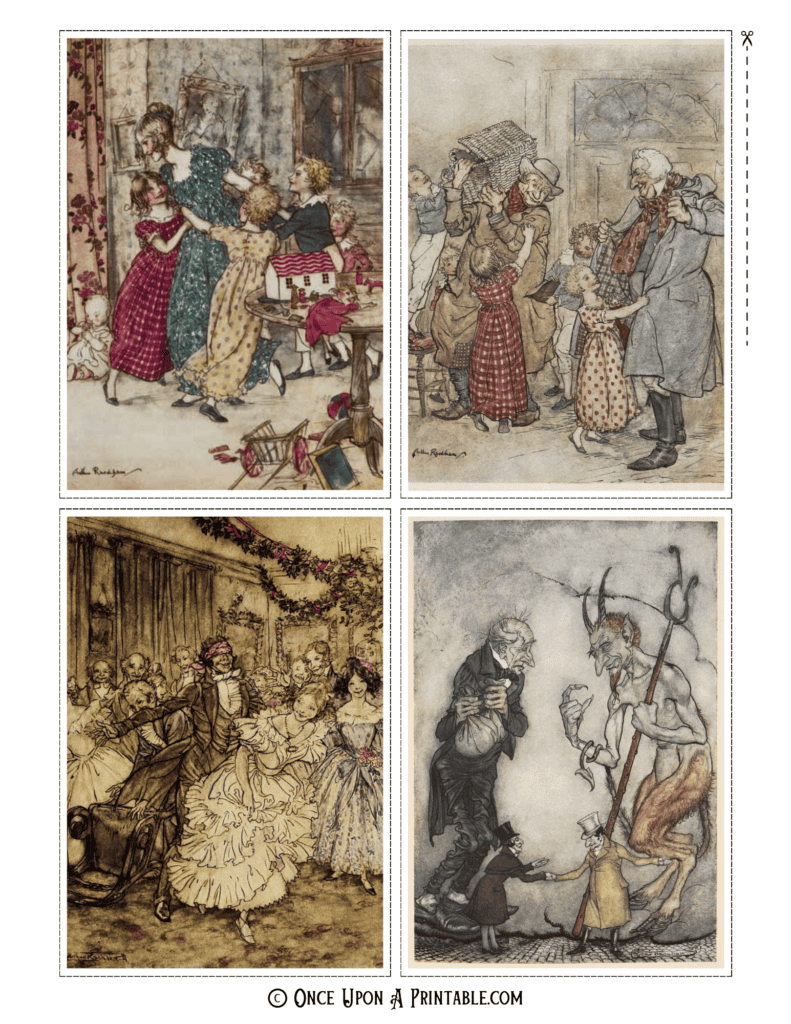 Arthur Rackham's original illustrations from the book A Christmas Carol by Charles Dickens.