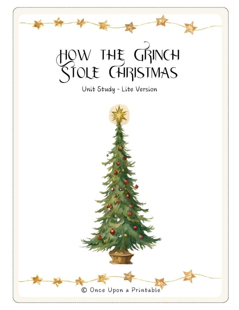 How the Grinch Stole Christmas worksheet unit study.