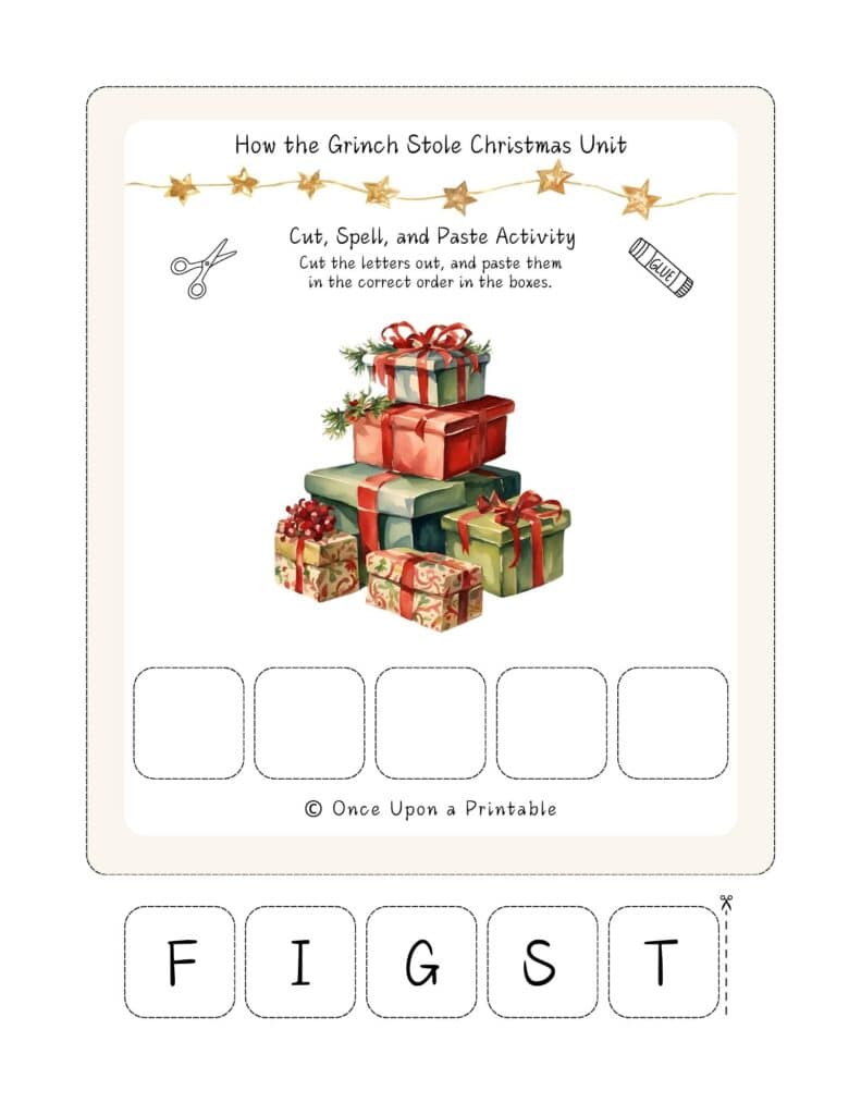 How the Grinch Stole Christmas worksheet unit study.