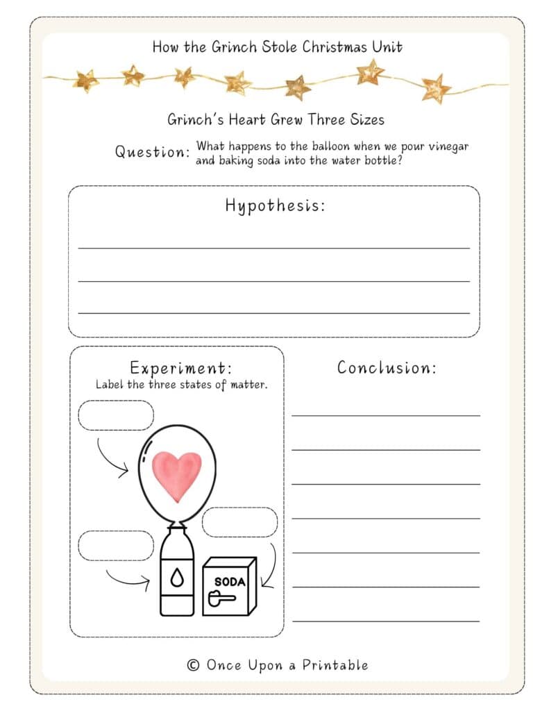 How the Grinch Stole Christmas worksheet unit study.