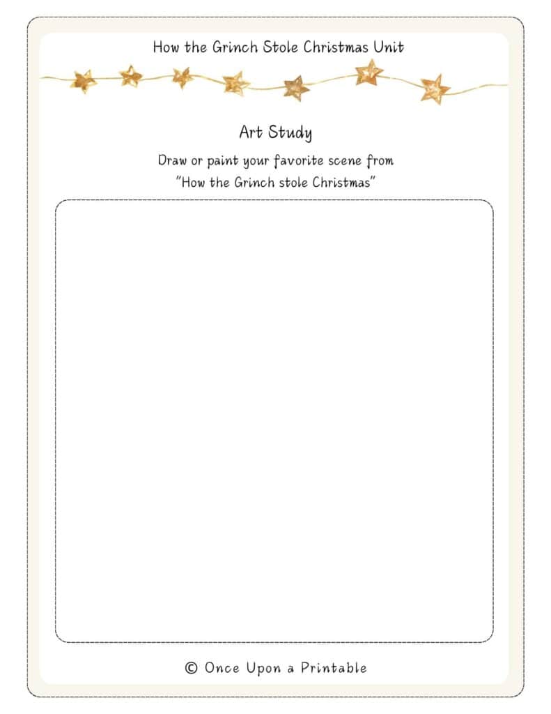 How the Grinch Stole Christmas worksheet unit study.