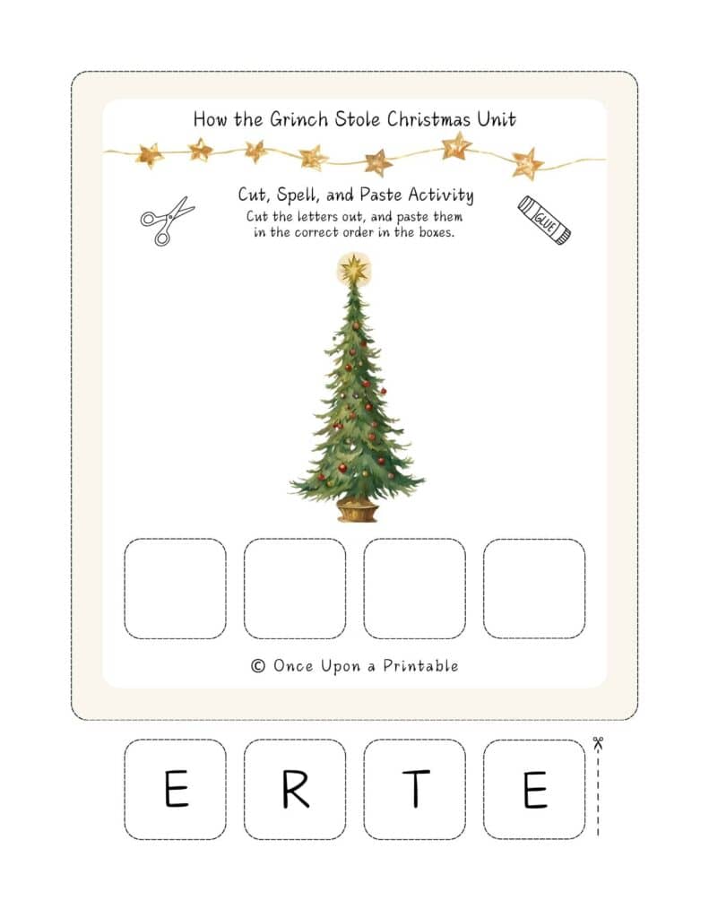 How the Grinch Stole Christmas worksheet unit study.