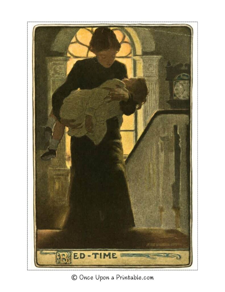 Illustrations of scenes of Motherhood by Jessie Willcox Smith.