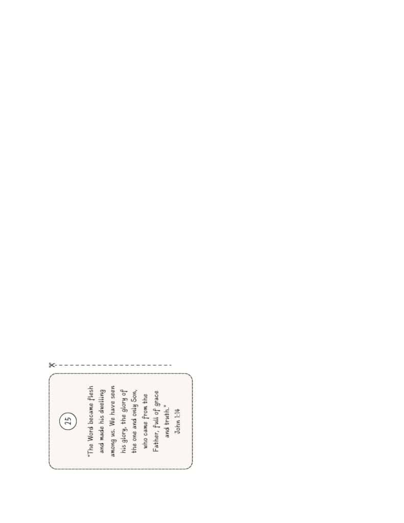 Daily scripture cards for the nativity activity.