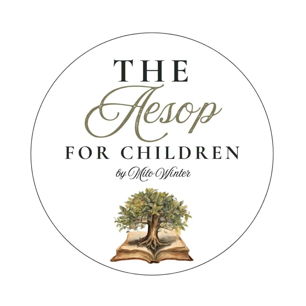 A tree coming out of an old book "the aesop for children"