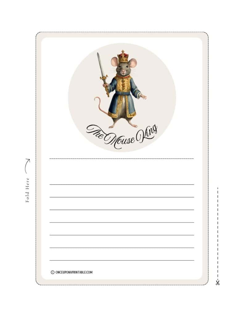 Vintage-style watercolor illustrations of the Nutcracker Christmas stationary.