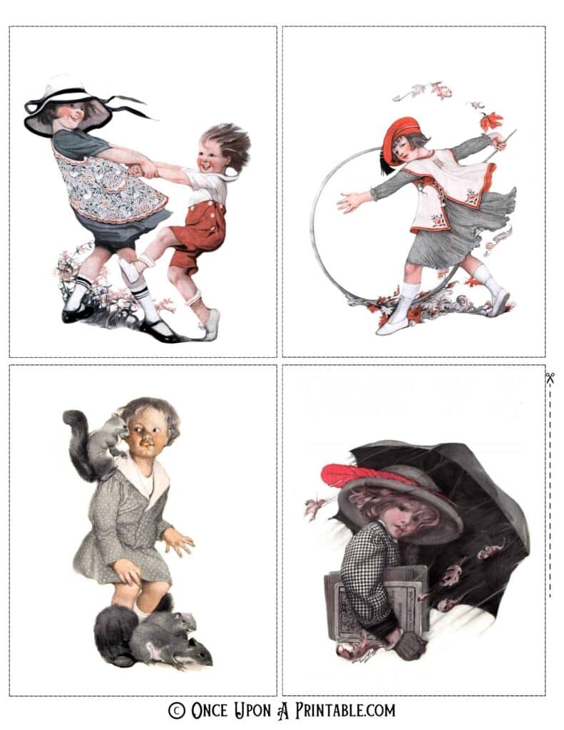 Fall illustrations by Sarah Stilwell weber, illustrations of children in fall leaves having fun.