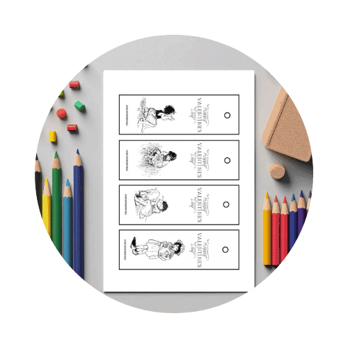 Illustrated Heidi bookmarks for coloring with coloring pencils, etc.
