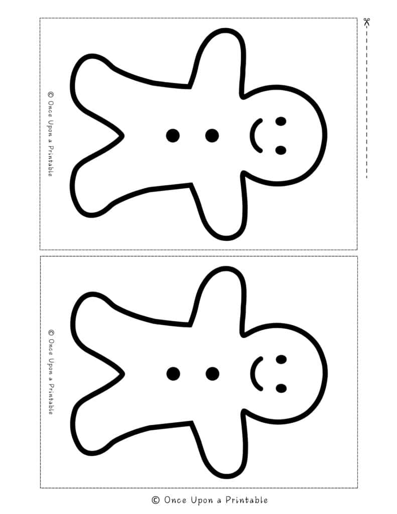 Mini size gingerbread man coloring pages.