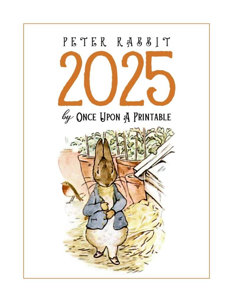 Peter Rabbit 2025 calendar with original illustrations by Beatrix Potter.