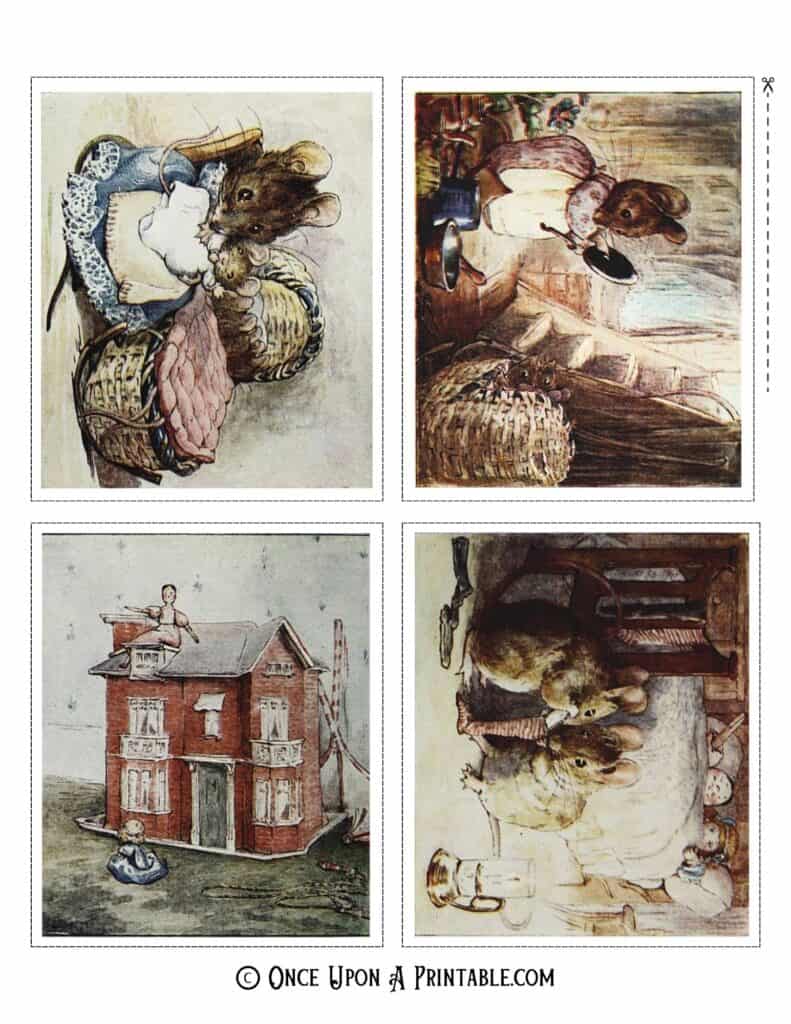 Original illustrations from the book "the tale of two bad mice" by Beatrix Potter.