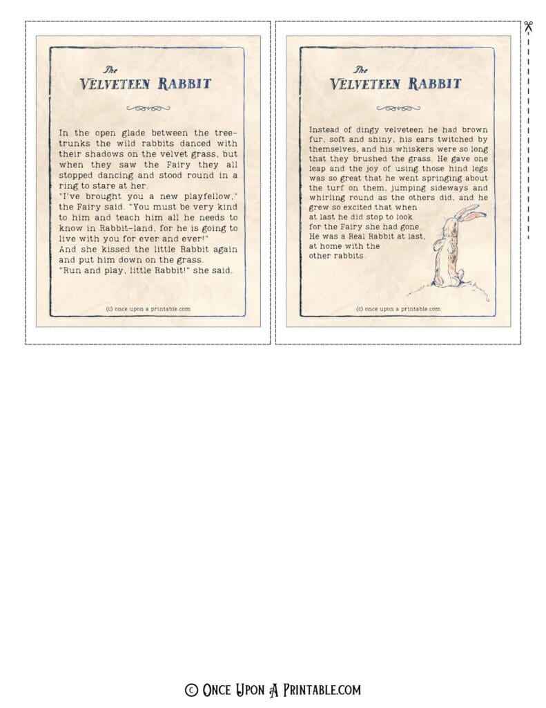 The velveteen rabbit quotes on old paper with typewriter font.