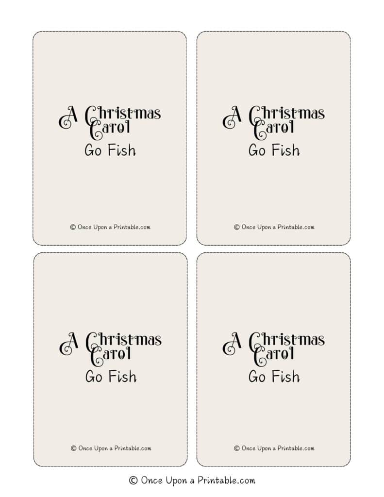 Charles Dickens' A Christmas carol go fish game cards.
