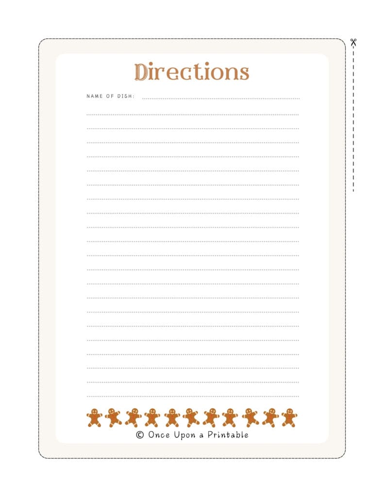 Gingerbread graphic illustrated recipe cards, black and white and watercolor.