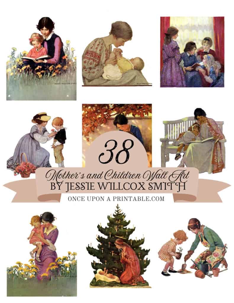 Jessie Willcox Smith illustrations of Mothers and children from the magazine Good Housekeeping.