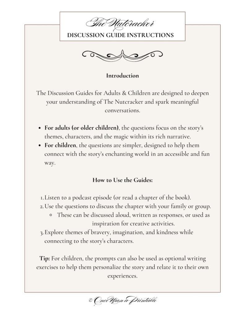 The Nutcracker inspired discussion guide.