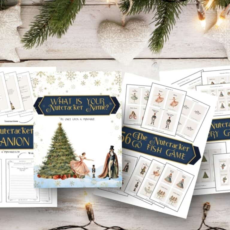 Nutcracker unit study printables with original watercolor graphics