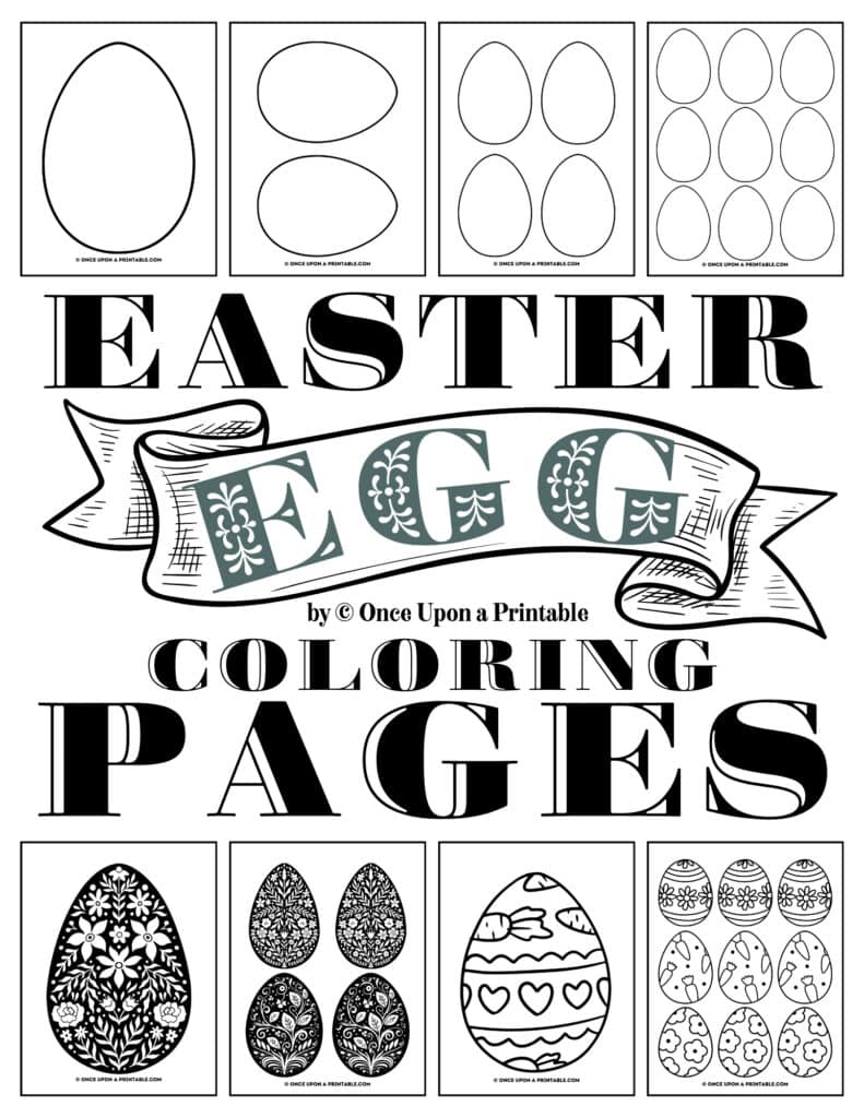 Easter egg coloring pages for kids and adults cover page.