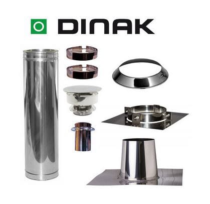 Rookkanaal dubbelwandig Dinak platdakdoorvoer complete set. - Afbeelding 2