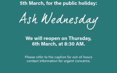 Notice of Upcoming Clinic Closure – Ash Wednesday, 5th March