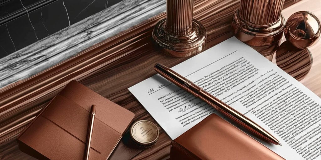 Proces wprowadzania suplementu diety na rynek – dokumenty prawne, wymagania GIS, eleganckie biurko z minimalistycznymi dodatkami, podkreślające profesjonalizm i zgodność z regulacjami.