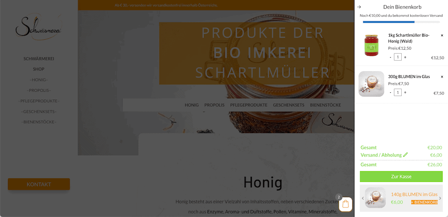 Webseite Imkerei Schartlmüller von Raabauke