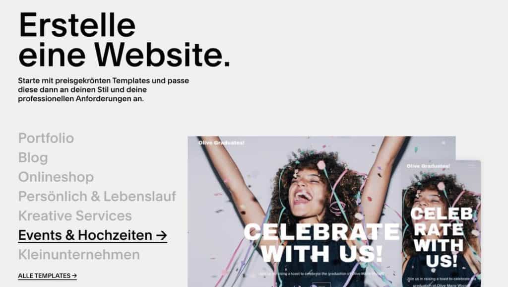 Squarespace Botschaft und Zielgruppe