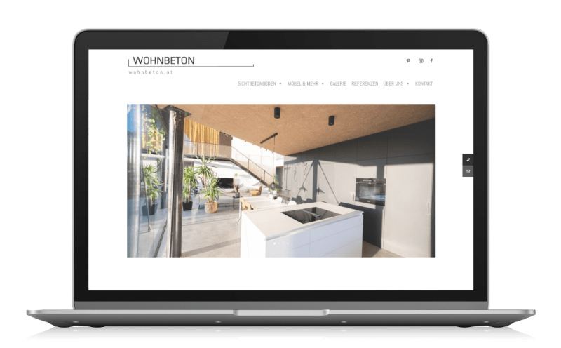 Wohnbeton Mockup Web Design von RAABAUKE Web Design und Suchmaschinenoptimierung von Markus Raab