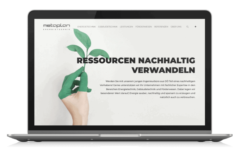 Metaplan Energietechnik Web Design Website von Markus Raab RAABAUKE