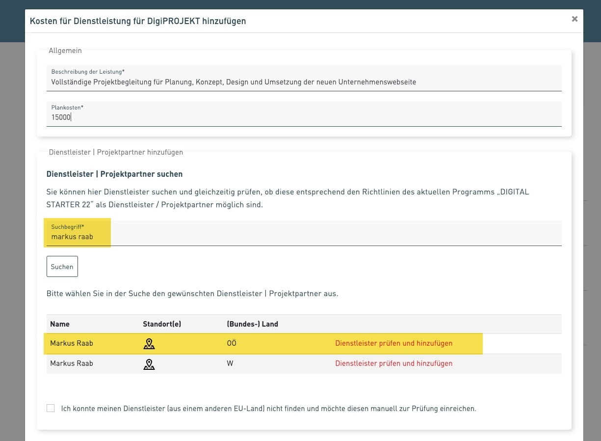 digitalstarter22 raabauke 06 kosten hinzufuegen dienstleister
