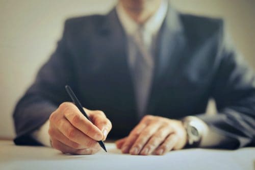 lawyer signing