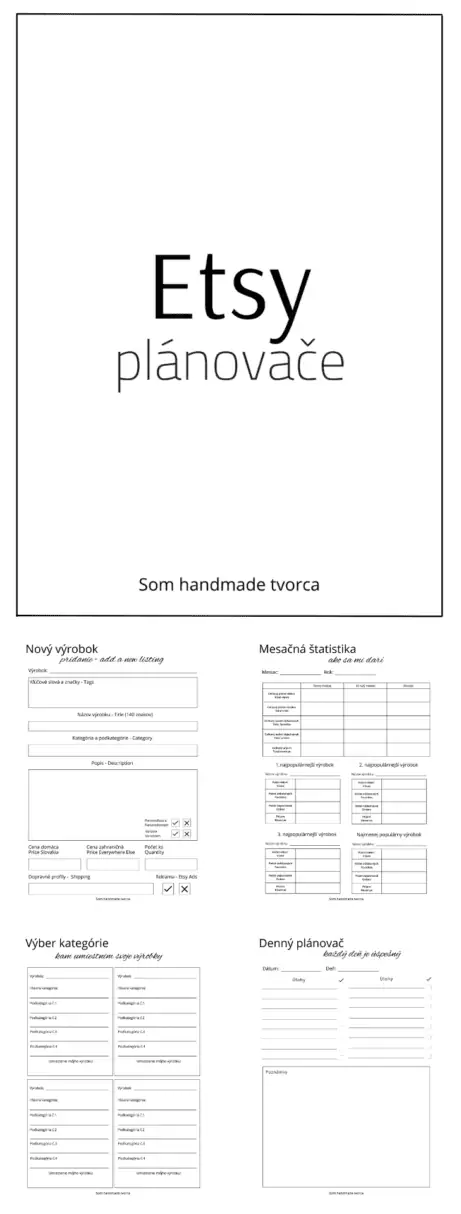Plánovače pre Etsy