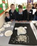 pupils looking at a white garment