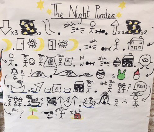 class drawing of the night pirates