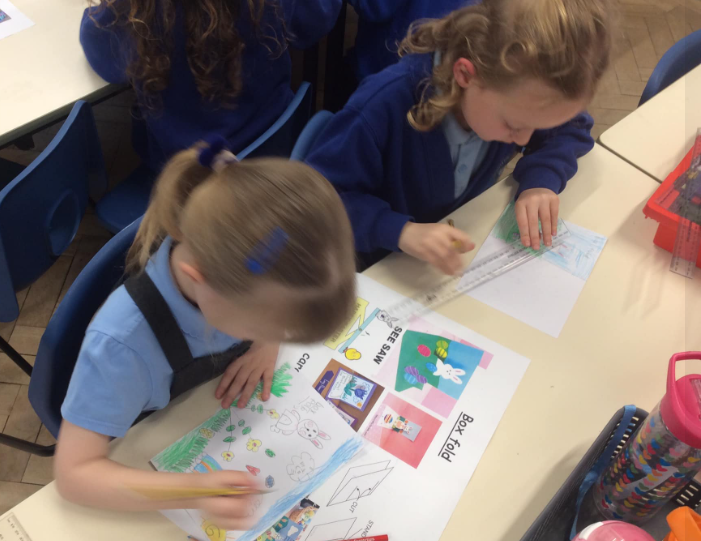 Developing DT skills when making our Easter Cards